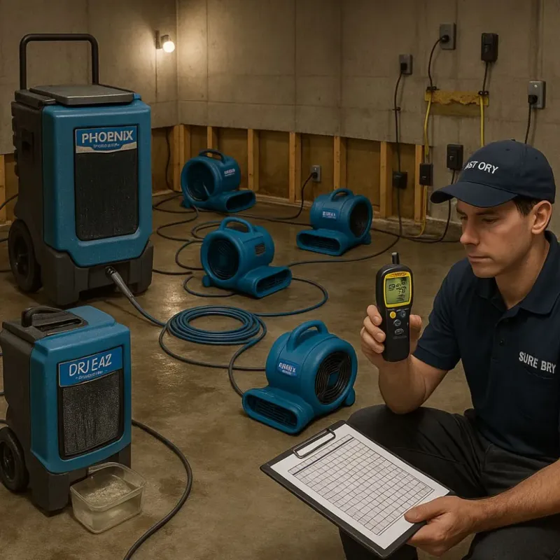 Structural Drying and Dehumidification process in Coalinga, CA